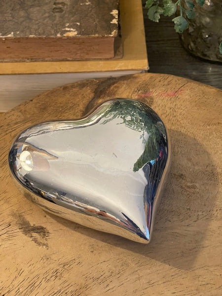 Silver Tone Decorative Heart Accent