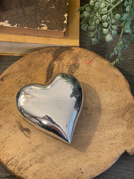Silver Tone Decorative Heart Accent