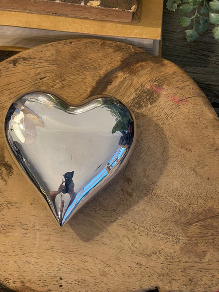 Silver Tone Decorative Heart Accent