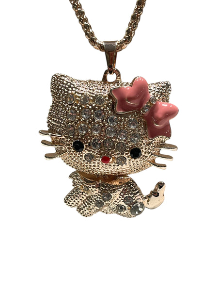 Betsey Johnson Jeweled Pendant Necklace -Hello Kitty