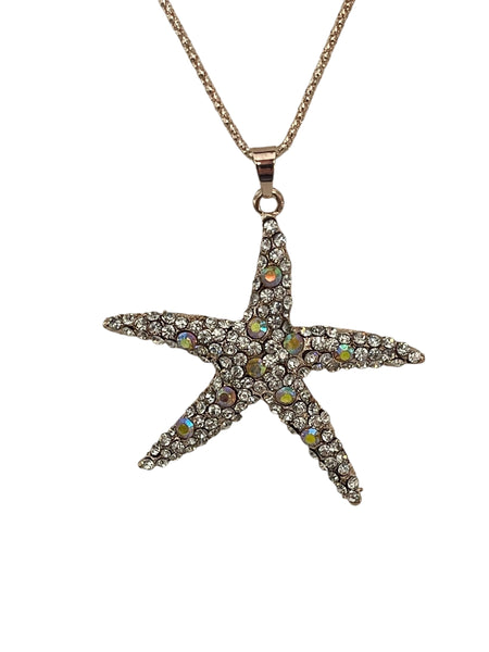 Betsey Johnson Jeweled Pendant Necklace-Starfish