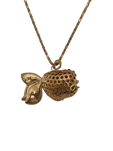 Betsey Johnson Jeweled Pendant Necklace-Fish Pink