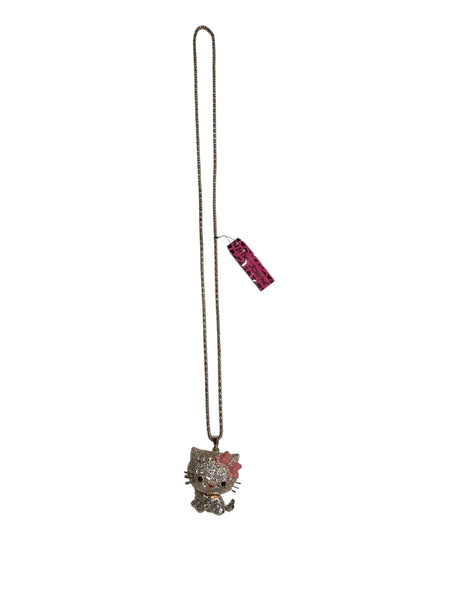 Betsey Johnson Jeweled Pendant Necklace -Hello Kitty