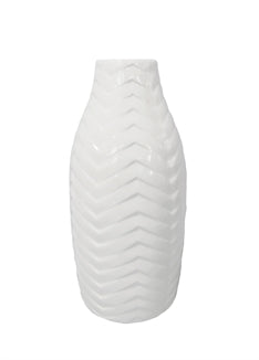 Decorative Ceramic Vase Wave pattern in White