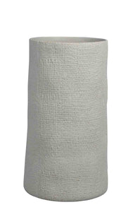 Ceramic Column Vase Textured In White