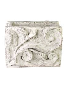 Decorative Cement Rectangular Vase In Cream