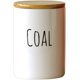 "Coal" White Stoneware Canister  with  Bamboo Lid