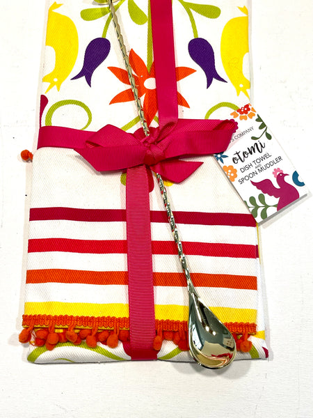 Otomi Dish Towel with Cocktail Spoon