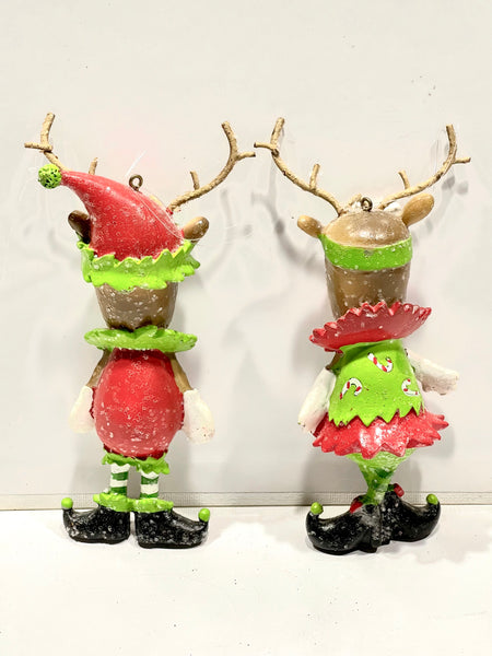 Reindeer Couple Jolly Festive Ornaments