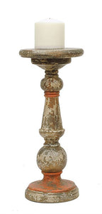 Turned Wood Pillar Candle Holder in 2 Sizes