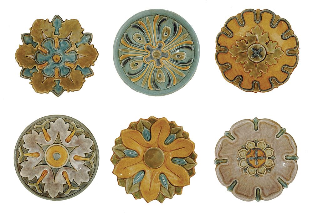 Terracotta Plate Wall Decor in Muted Color Pallet  Set of 6