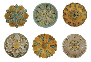Terracotta Plate Wall Decor in Muted Color Pallet  Set of 6