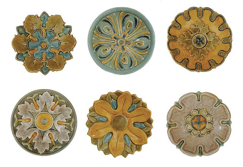 Terracotta Plate Wall Decor in Muted Color Pallet  Set of 6