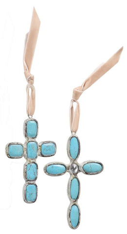Ornament-Turquoise Cross