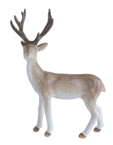 White Washed Standing Deer figurine